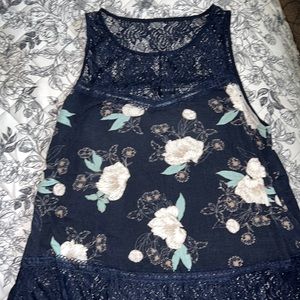 Blue floral lace tank from Torrid